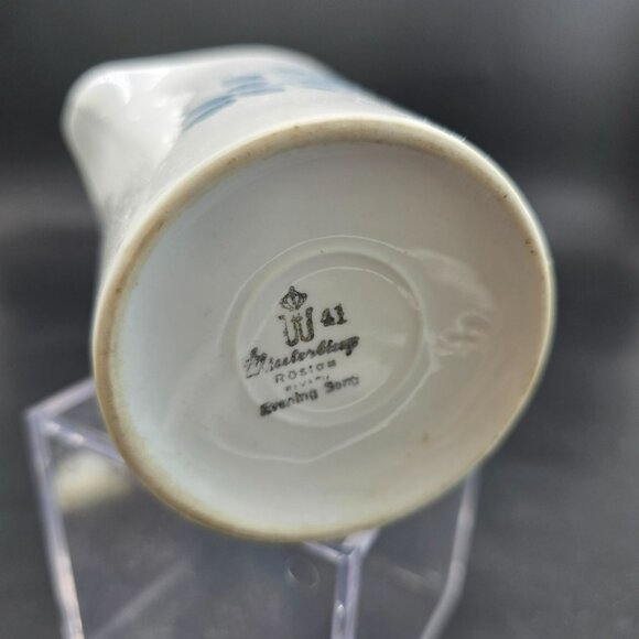 Winterling Bavaria Blue Rose Creamer Evening Song Porcelain White Blue JJ4098 - Picture 5 of 7